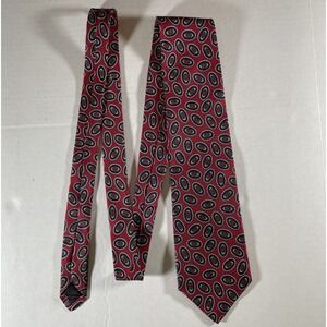 Ferrell Reed for‎ Nordstrom Red Silk Tie with Oval Pattern